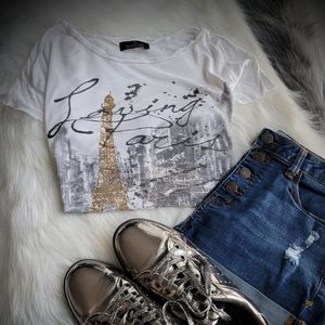 Loving Paris crop top t-shirt